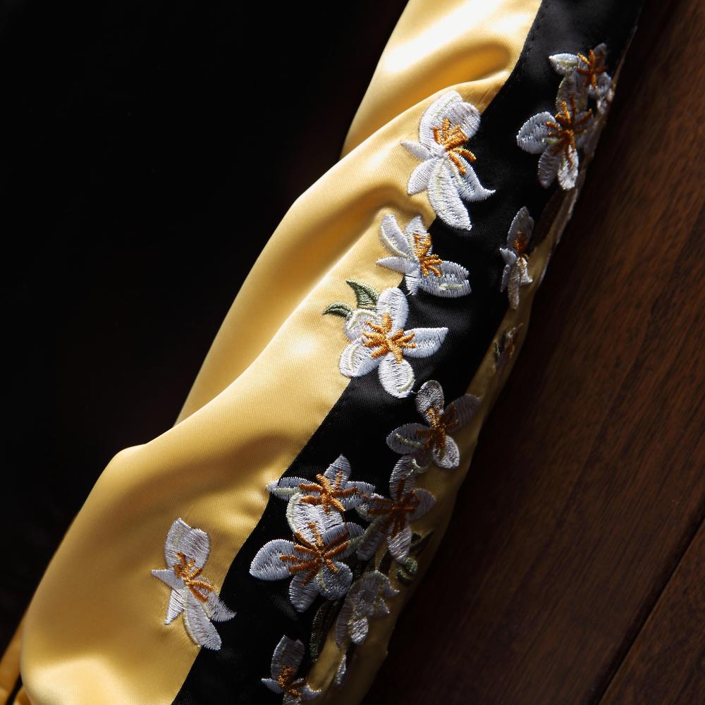 Reversible Japanese Sukajan Souvenir Jacket with Elegant Crane and Floral Embroidery