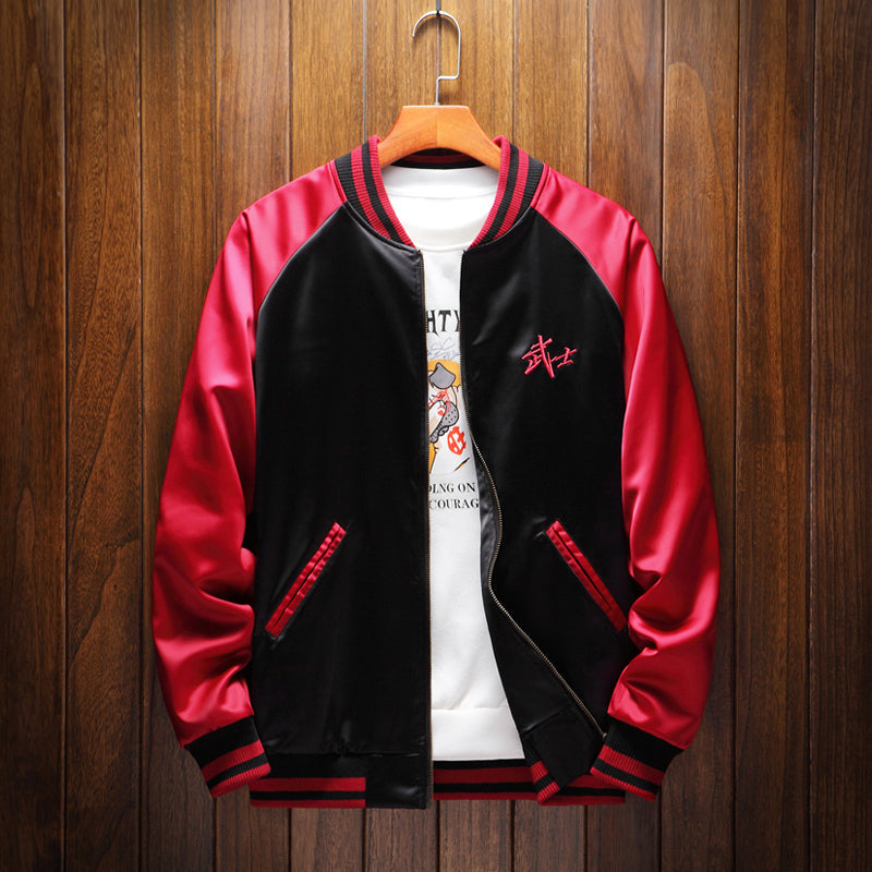 Premium Embroidered Samurai Sukajan Souvenir Jacket Dragon Warrior Bomber Style